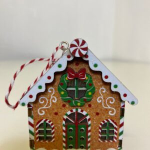 X'MAS DECO WOODEN GINERMAN HOUSE 7X7X4CM