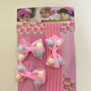 HEADBAND KID WITH BOW POM POM L16CM/EACH