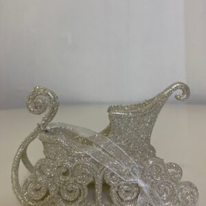 X'MAS DECO GLITTERISH SLEIGH 11.5X7.5X5C