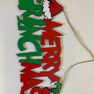 X'MAS DECO WOODEN MERRY GRIMAS 37X16CM/E