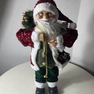 STANDING SANTA SEQUINS+LANTERN (S) 60CM/
