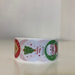 STICKERS ROLL CHRISTAMAS 2.5CM 500PC/ROL