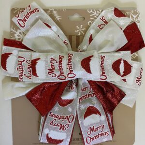 X'MAS DECO BOW PRINTED GLITTE 33CMX1.35M