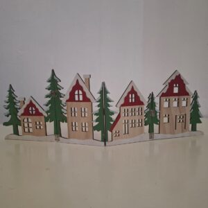 WOODEN CHRISTMAS TREE FENCING DECO 59X19