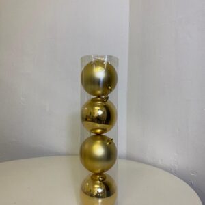 X'MAS DECO BALL ROSEGOLD 10CM 4PC/PACK