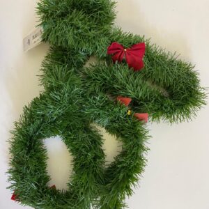 TINSEL GREEN WITH RED BOWS +-E9CMXL2M/EA
