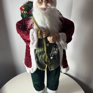 STANDING SANTA SEQUINS+LANTERN (L) H90CM
