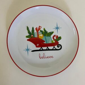 CERAMIC PLATE XMAS SLIGH D17.5CM/EACH