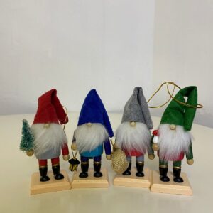 WOODEN DECO SANTA WITH BEARD H11CM 4PC/B