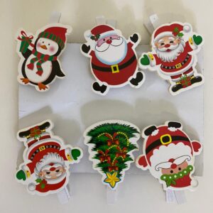 X'MAS PEGS WITH FIGURINE5*3.5CM 6PC/EACH