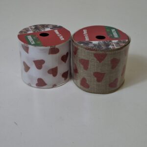 RIBBON GLITTERISH HEART +-2.75MX6.3CM/EA