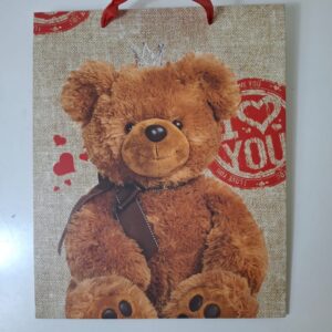 GIFT BAG TEDDY LOVE (L) 32X26X12CM/EACH