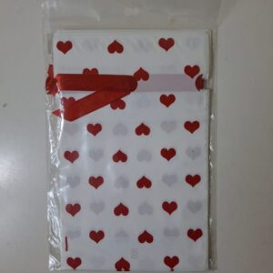 PLASTIC BAGS HERATS+RIBBON 15X24XCM 12PC