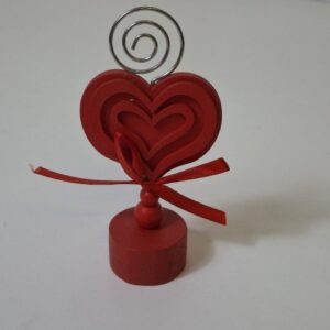VALENTINE DECO CARD HOLDER WOOD 6*14CM/E