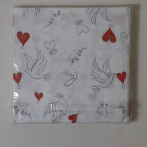 SERVIETTE HEARTS BIRDS 33X33CM 20PC/PK