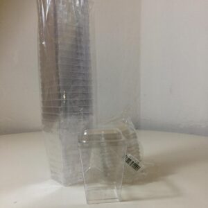 PLASTIC DESSERT CUPS/LIDS 5.5X7.5CM 25PC