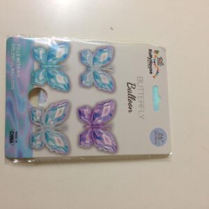 FOIL BALLOON BUTTERFLY HOLO 65X48CM/EA