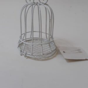 IRON BIRDCAGE WHITE 6.9X9.5CM/EACH