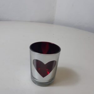 CANDLE HOLDER HEART GLASS 5.5X6.5CM/EACH