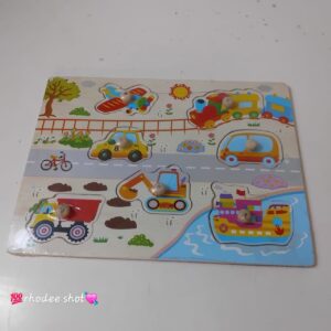 WOODEN PUZZLE ANIMALS BUTTONS/EACH