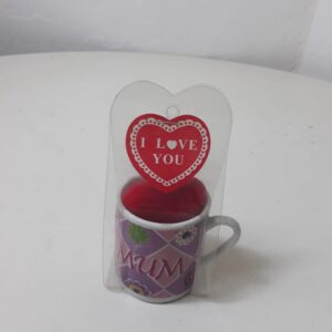 CERAMIC MUG+HEART MOM 5X5CM/EACH