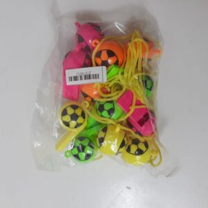 WHISTLE PLASTIC SOCCER BALL 3X6CM12PC/PK