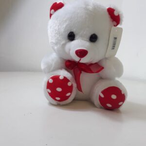 SOFT TOYS BEAR RED&WHITE RIBBON 20CM/EA