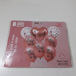 BALLOON LATEX+FOIL BRIDE TO BE 8PC/PK