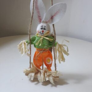 EASTER BUNNY HANGING HESSIAN BAG 9X24CM/