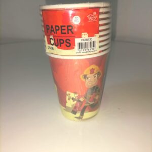 PARTY PAPER CUPS FIREMAN 250ML 10PC/PK