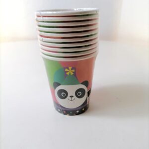 PARTY PAPER CUPS PANDA 7.5X8.5CM 10PC/PK