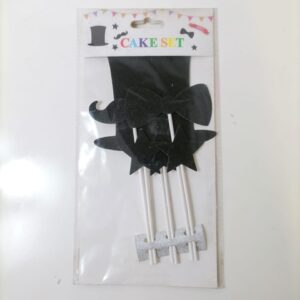 CAKE STICK SET HAT,STARS,MUSTACHE ETC/PK
