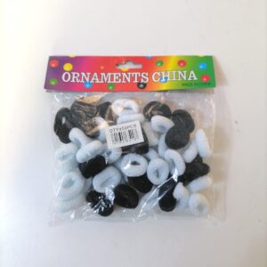 ELASTIC BLACK AND WHITE 50PCS/EACH PACKE