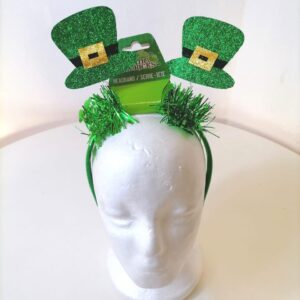 HEADBAND SAINT PATRICK HATS GLIITER/EACH