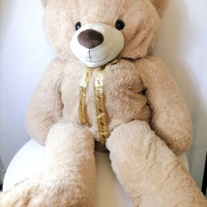 TEDDY BEAR WITH GOLD RIBBON JUMBO 1.78M/