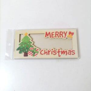 WOODEN PLAQUE MERRY CHRISTMAS 9X19CM/EAC