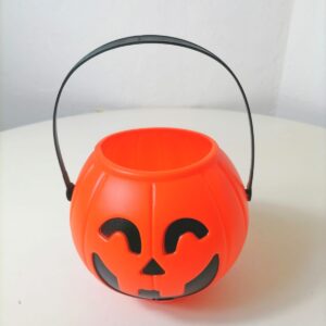 PLASTIC HALLOWEEN PUMPKIN BUCKET 15X14CM