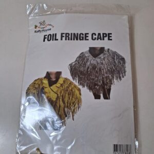 FOIL FRINGE CAPE GOLD/SILVER 55CM
