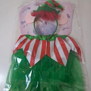 TUTU SET ELF (TUTU GREEN+RED WHITE STRI+