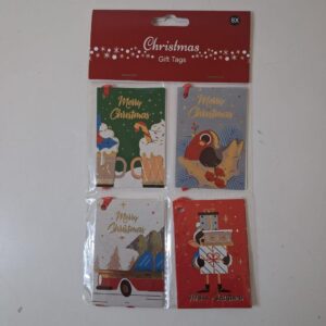 CHRISTMAS GIFT TAGS 8PCS/CARDS/EA.CARD