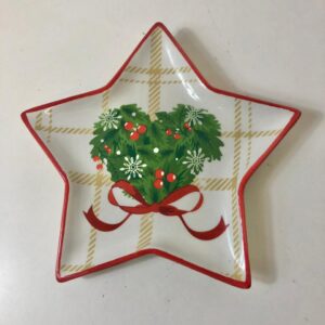 CERAMIC PLATE STAR XMAS IN BOX 20CM/EACH