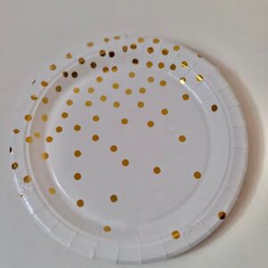 PARTY PAPER PLATES GOLD DOTS 9" 10PC/PK