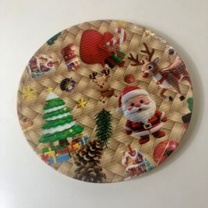 PLASTIC PLATE XMAS ROUND BADGE (S) D28CM