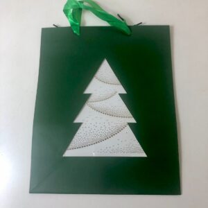 GIFT BAG X MAS TREE WINDOW 26X32X10CM/EA