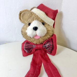 X'MAS DECO BEAR WITH SANTA HAT&BOW L60CM