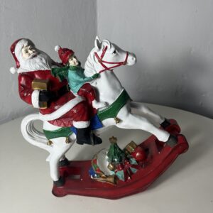 X'MAS DECO SANTA ON HORSE 27X33CM/EACH