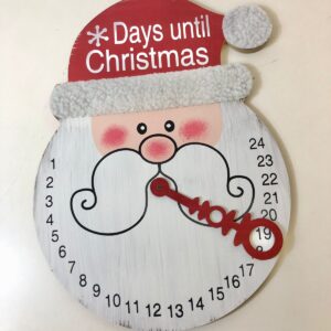 X'MASS DECO WOODEN SANTA CALENDER 29X40C