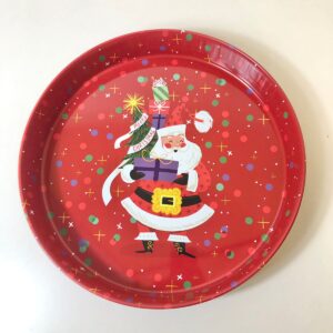 IRON PLATE ROUND XMAS PATTERN 34X4.5CM
