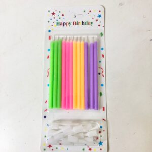 CANDLE NEON L9CM 12+12/CARD