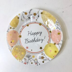 PART PAPER PLATE HBD FLOWERS 7" 10PC